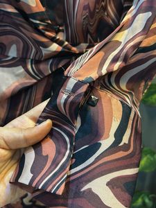 COFFEE SWIRL // Brand New Marble Print Wrap Dress