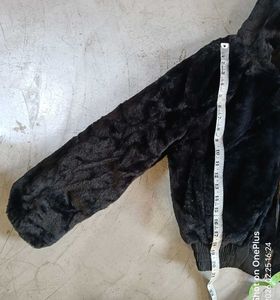 Black Faux Fur Cropped Jacket