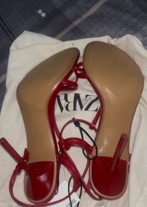 Red Strappy Stiletto Heels