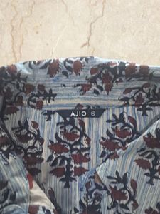 Blue Block Print Kurta