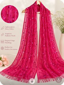 Gorgeous Pink Sequined Dupatta