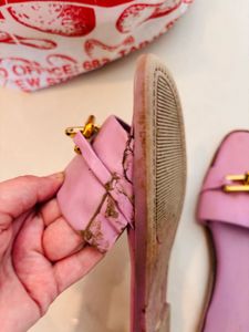 Stylish Pink Chain Slide Sandals