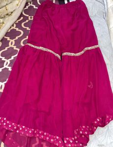 Designer Pink Lehenga Choli with Golden Print