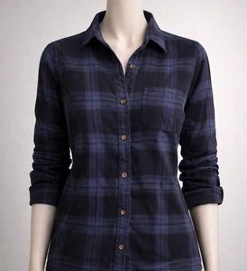 Classic Blue Plaid Button-Up Shirt