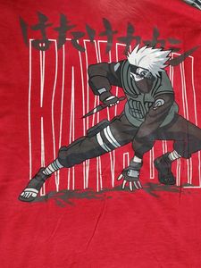 Men's Red Graphic Oversized T-Shirt