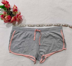 Casual Gray Shorts with Pink Trim