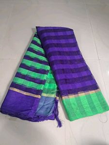 Vibrant Striped Saree