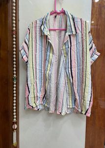 Colorful Striped Button-Up Shirt