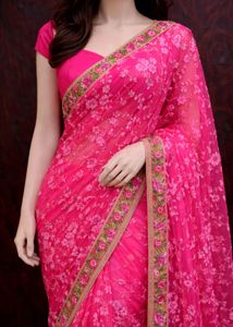 Beautiful Pink Floral Saree💖✨