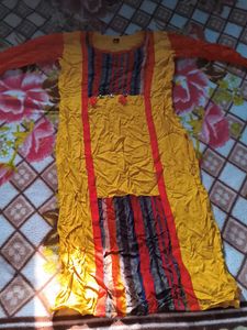 Stylish Yellow & Orange Kurta