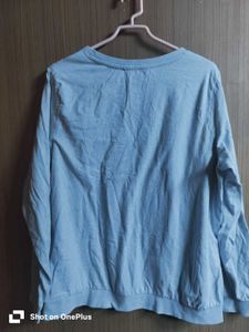 Blue Floral Print Long Sleeve Top