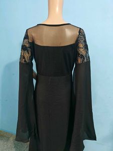 Elegant Black Lace Embellished Gown