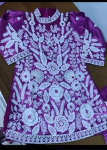 Embroidered Purple Kurta Suit