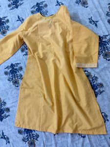 Yellow Embroidered Kurta