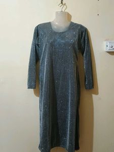 Sparkling Silver Maxi Dress