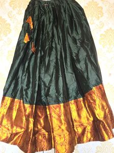 Silk half saree with Golden Border