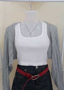 Grey Bolero Cardigan