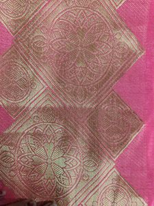 Elegant Pink Saree with Blouse and peticoat