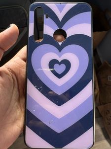 Purple Realme 5 Heart Pattern Phone Case