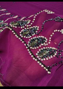 Embellished Purple Saree