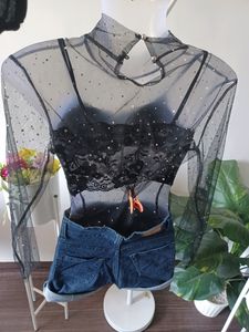 Glitter Grunge Mesh Top