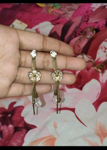 Elegant Dangle Earrings with Crystal Drop