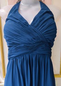 Elegant Blue Halter Neck Maxi Dress