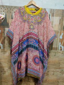 brand new Boho Pink Printed Kaftan Top