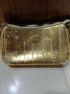 Gold Textured Clutch Bag