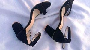 Stylish Black Ankle Strap Heels