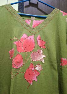 Green Floral Print Kurta