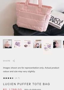 Pink Puffer Tote Bag