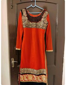designer netted red color party wear dress