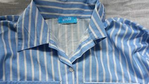 Blue &amp; White Striped Button-Up Shirt