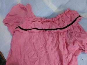 Chic Pink Off-Shoulder Ruffle Top