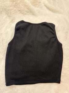 Black Cut-Out Ribbed Crop Top