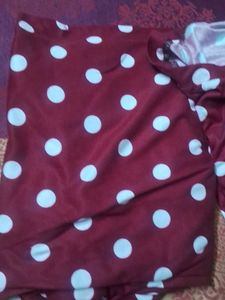 Maroon Polka Dot Kurta and Pants Set
