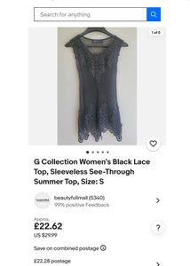 G Collection Black Lace Summer Top