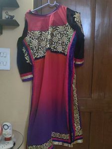 Embellished Ombre Kurta dual colour heavy embroide