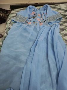 Light Blue Embroidered Gown
