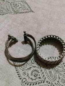 Unique Silver Tone Bangles