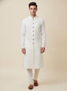 Men's White Embroidered Kurta