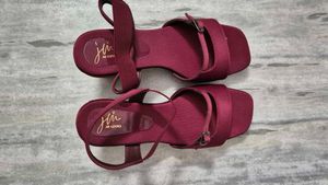 Stylish Maroon Block Heels