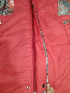 Redish pink Hooded Winter Coat