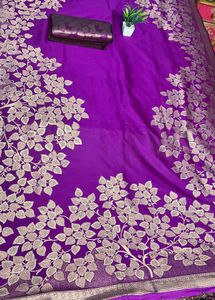 Stunning Purple Silk Saree