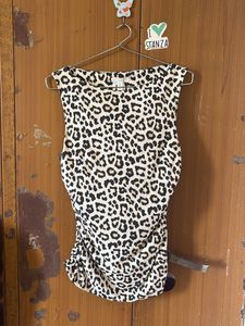 Leopard Print Ruched Top