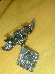 Vintage Wing &amp; Fan Charm Brooch