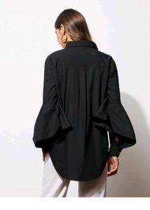 Black Balloon Sleeve Shirt