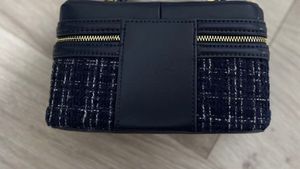 Zara navy blue tweed vanity bag