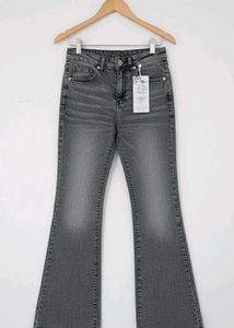 Grey Flare Leg Jeans